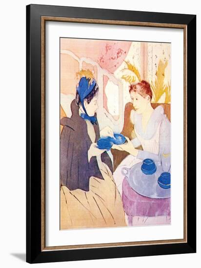 Tea In The Afternoon-Mary Cassatt-Framed Art Print