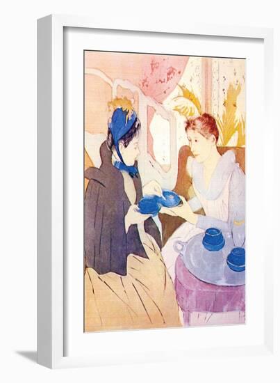 Tea In The Afternoon-Mary Cassatt-Framed Art Print