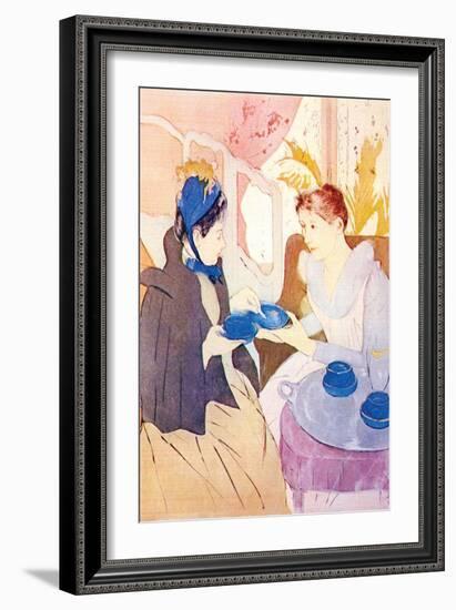 Tea In The Afternoon-Mary Cassatt-Framed Art Print