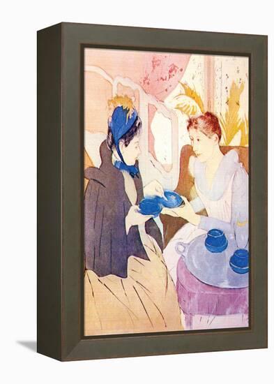 Tea In The Afternoon-Mary Cassatt-Framed Stretched Canvas