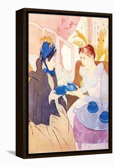 Tea In The Afternoon-Mary Cassatt-Framed Stretched Canvas