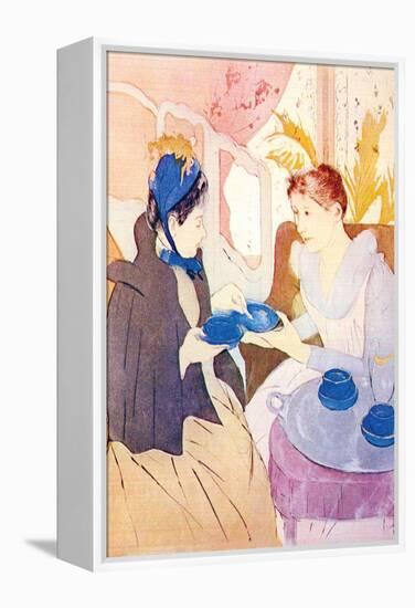 Tea In The Afternoon-Mary Cassatt-Framed Stretched Canvas