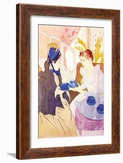 Tea In The Afternoon-Mary Cassatt-Framed Art Print