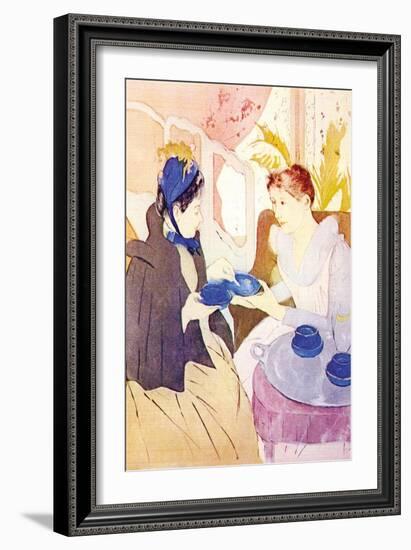 Tea In The Afternoon-Mary Cassatt-Framed Art Print