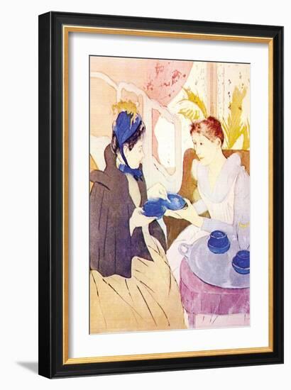 Tea In The Afternoon-Mary Cassatt-Framed Art Print