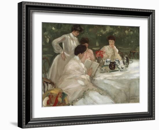 Tea in the Garden-Frederick Carl Frieseke-Framed Giclee Print