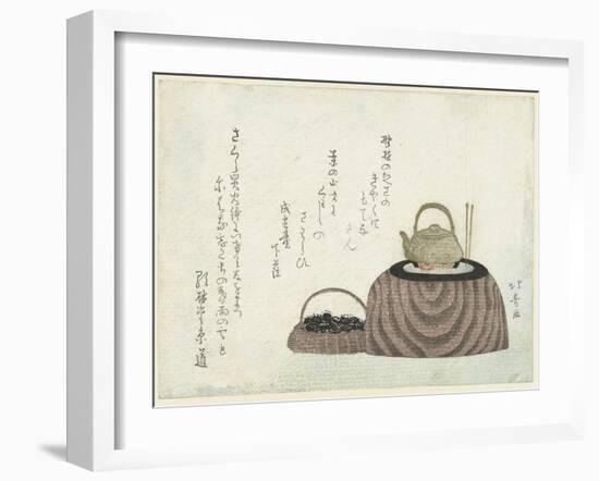 Tea Kettle on the Stove-Shotei Hokuju-Framed Giclee Print