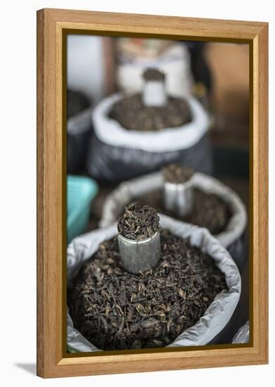 Tea Leaves in Hpa an Morning Market, Kayin State (Karen State), Myanmar (Burma), Asia-Matthew Williams-Ellis-Framed Premier Image Canvas