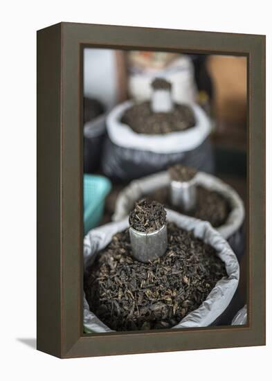 Tea Leaves in Hpa an Morning Market, Kayin State (Karen State), Myanmar (Burma), Asia-Matthew Williams-Ellis-Framed Premier Image Canvas