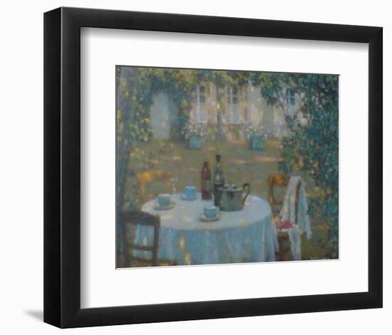 Tea on the Terrace-Henri Eugene Augustin Le Sidaner-Framed Art Print