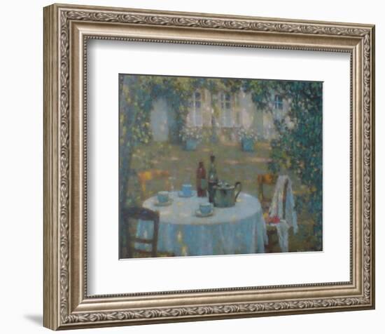 Tea on the Terrace-Henri Eugene Augustin Le Sidaner-Framed Art Print