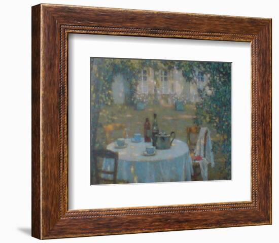 Tea on the Terrace-Henri Eugene Augustin Le Sidaner-Framed Art Print