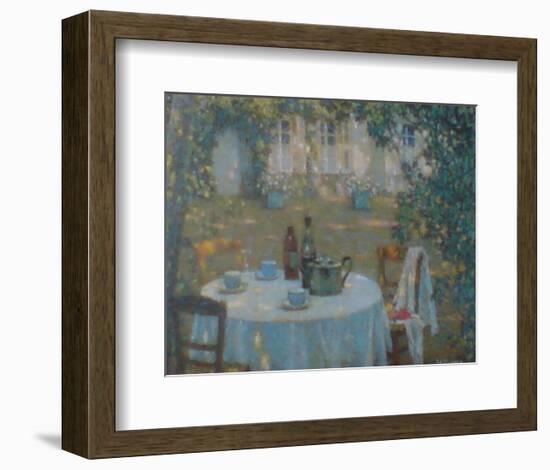 Tea on the Terrace-Henri Eugene Augustin Le Sidaner-Framed Art Print