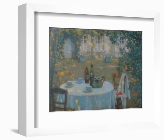 Tea on the Terrace-Henri Eugene Augustin Le Sidaner-Framed Art Print