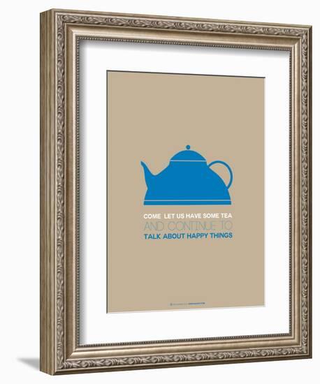 Tea Poster Blue-NaxArt-Framed Art Print