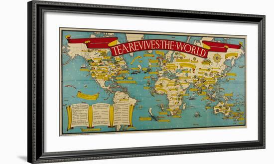 Tea Revives the World-Macdonald Gill-Framed Premium Giclee Print