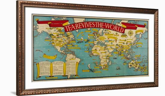 Tea Revives the World-Macdonald Gill-Framed Premium Giclee Print