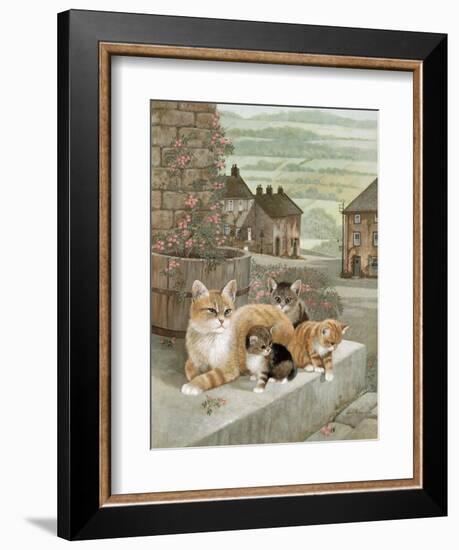 Tea Rose Playtime-Ruane Manning-Framed Art Print