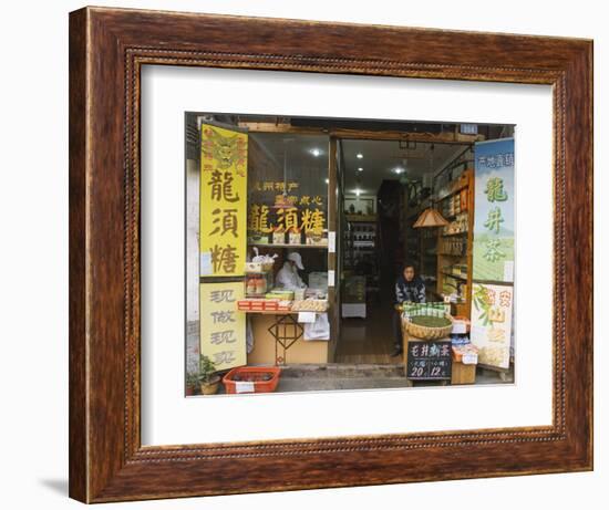 Tea Shop on Qinghefang Old Street in Wushan District of Hangzhou, Zhejiang Province, China-Kober Christian-Framed Photographic Print