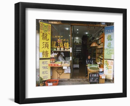 Tea Shop on Qinghefang Old Street in Wushan District of Hangzhou, Zhejiang Province, China-Kober Christian-Framed Photographic Print