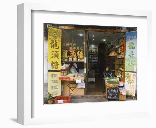 Tea Shop on Qinghefang Old Street in Wushan District of Hangzhou, Zhejiang Province, China-Kober Christian-Framed Photographic Print