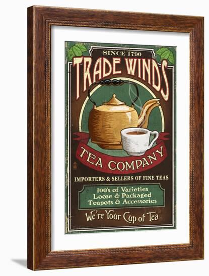 Tea Shop - Vintage Sign-Lantern Press-Framed Art Print