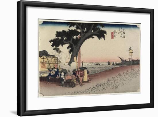 Tea Stall, Fukuroi, C. 1833-Utagawa Hiroshige-Framed Giclee Print