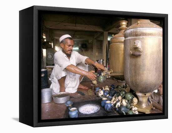 Tea Stall, Peshawar, North West Frontier Province, Pakistan-Doug Traverso-Framed Premier Image Canvas