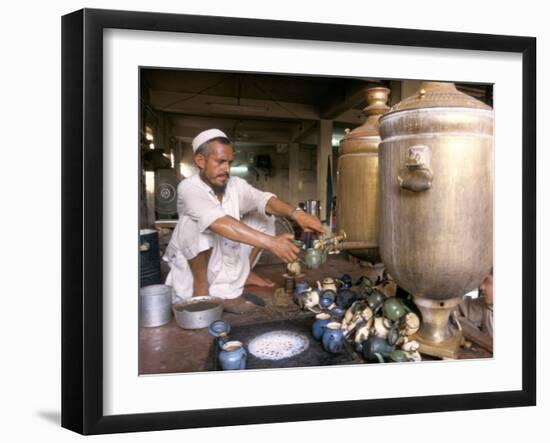 Tea Stall, Peshawar, North West Frontier Province, Pakistan-Doug Traverso-Framed Photographic Print