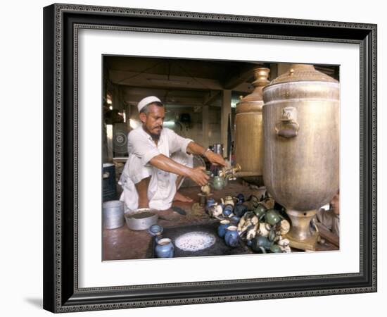 Tea Stall, Peshawar, North West Frontier Province, Pakistan-Doug Traverso-Framed Photographic Print