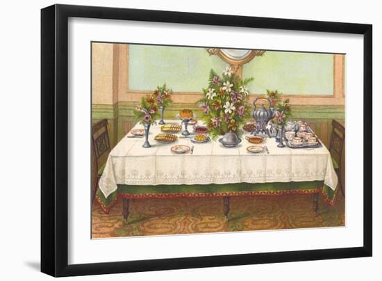 Tea Table Setting-null-Framed Art Print