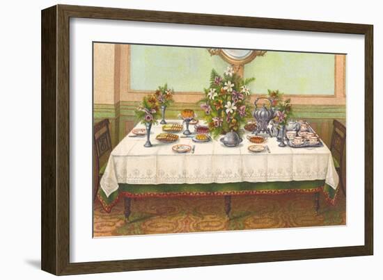 Tea Table Setting-null-Framed Premium Giclee Print