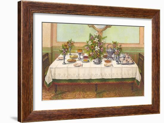 Tea Table Setting-null-Framed Premium Giclee Print