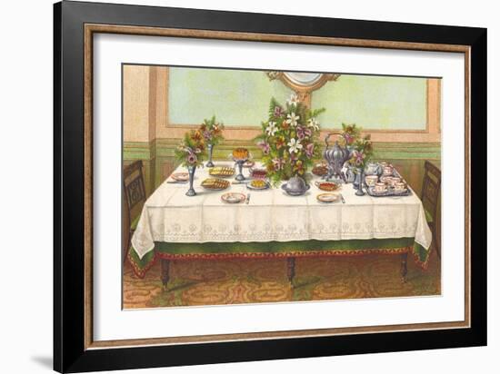 Tea Table Setting-null-Framed Premium Giclee Print