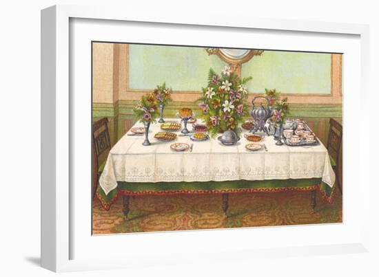 Tea Table Setting-null-Framed Premium Giclee Print