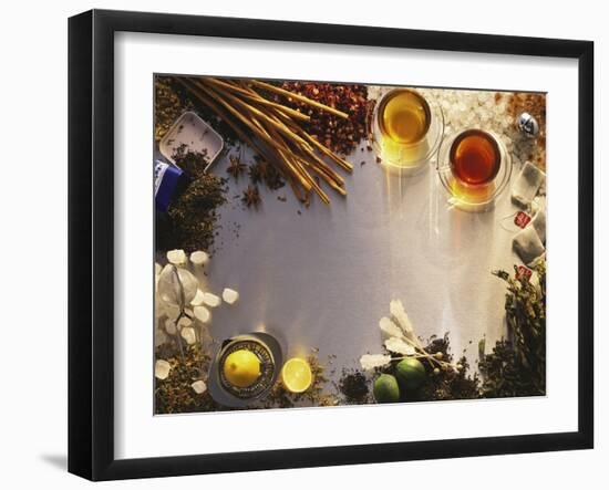 Tea, Tea Leaves, Spices, Sugar Crystals, Lemons and Limes-Peter Rees-Framed Photographic Print
