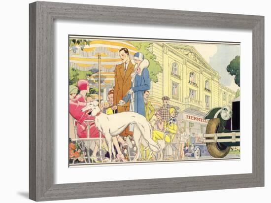 Tea-Time at the Hermitage Hotel, Le Touquet-René Vincent-Framed Giclee Print