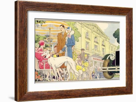Tea-Time at the Hermitage Hotel, Le Touquet-René Vincent-Framed Giclee Print