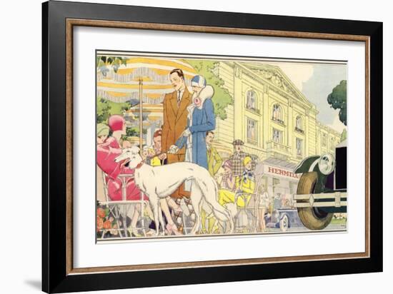 Tea-Time at the Hermitage Hotel, Le Touquet-René Vincent-Framed Giclee Print