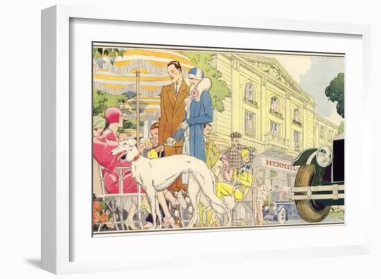 Tea-Time at the Hermitage Hotel, Le Touquet-René Vincent-Framed Giclee Print