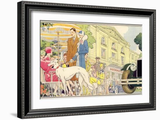 Tea-Time at the Hermitage Hotel, Le Touquet-René Vincent-Framed Giclee Print