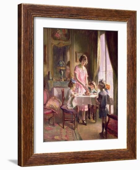Tea with the Children (Oil on Canvas)-Max Silbert-Framed Giclee Print