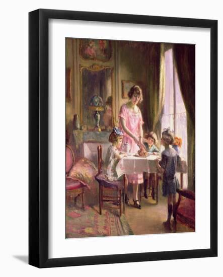 Tea with the Children (Oil on Canvas)-Max Silbert-Framed Giclee Print