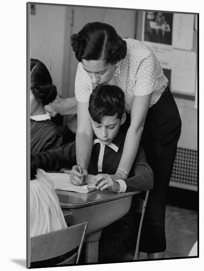Teacher Correcting a Student's Grammar in a Book Report-Allan Grant-Mounted Photographic Print