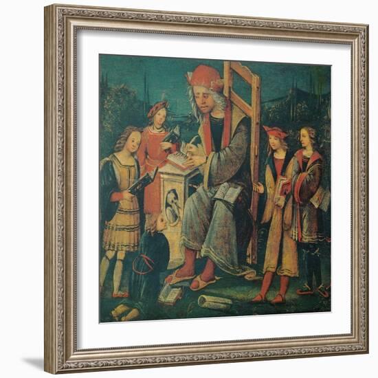 Teacher in the Chair with His Pupils-Amico Aspertini-Framed Giclee Print