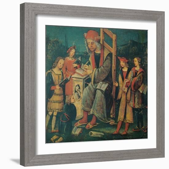 Teacher in the Chair with His Pupils-Amico Aspertini-Framed Giclee Print