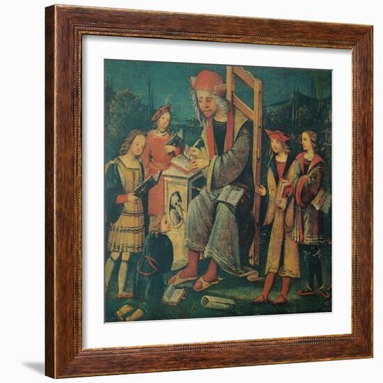 Teacher in the Chair with His Pupils-Amico Aspertini-Framed Giclee Print