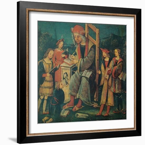 Teacher in the Chair with His Pupils-Amico Aspertini-Framed Giclee Print