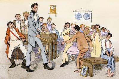 Teacher Spanking Boys with a Ruler in a One-Room School' Giclee Print |  Art.com