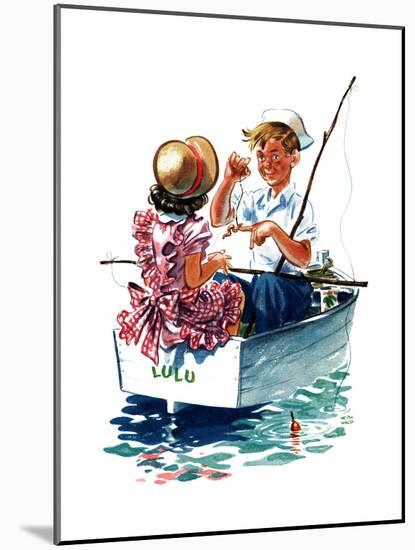 Teaching How to Fish - Child Life-Keith Ward-Mounted Giclee Print